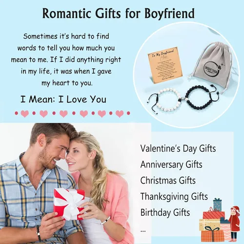 Miniatura 5 de UNGENT THEM I Love You - Pulseras a juego para parejas, regalos para novio, marido, prometido, alma gemela, novia, esposa, día de San Valentín