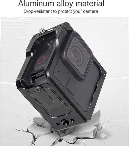 Miniatura 5 de Marco protector de jaula para GoPro Hero 11 Black Mini, aleación de aluminio, agujero de extensión de 1/4 pulgadas, carcasa de jaula de cámara