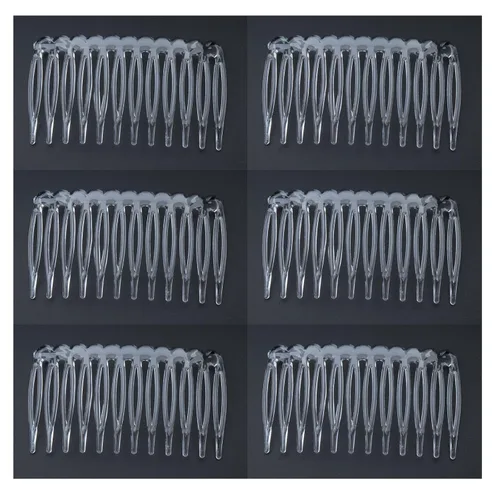 Miniatura 7 de 6 peines laterales de pelo de 12 dientes, 2.4 x 1.4 pulgadas, accesorios para mujeres y niñas, cabello largo fino, grueso, para bodas, fiestas