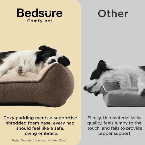 Miniatura 3 de Bedsure Cama ortopédica para perros de tamaño mediano, camas extra gruesas de apoyo para perros medianos con funda impermeable lavable, cómodo sofá