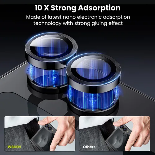 Miniatura 3 de WSKEN Funda protectora para lente de cámara Z Flip 7, ultra HD, antirreflejante, vidrio de metal templado, antiarañazos, película protectora de Negro