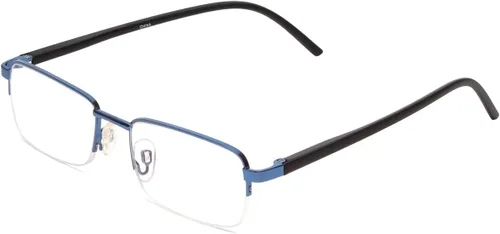 Calabria 784 - Gafas de lectura de metal para hombre, rectangulares, diseño de lectores, semi sin montura