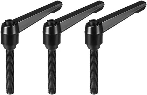 Miniatura 8 de uxcell M8 x 0.591 in mango ajustable palanca de sujeción rosca botón trinquete macho roscado perillas de bloqueo de tornillo giratorio perno