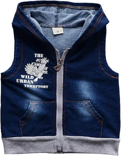 Miniatura 2 de Yao - Conjunto de Ropa para bebé 3 piezas Camisa Jeans y Chaleco de Mezclilla para primavera - otoño