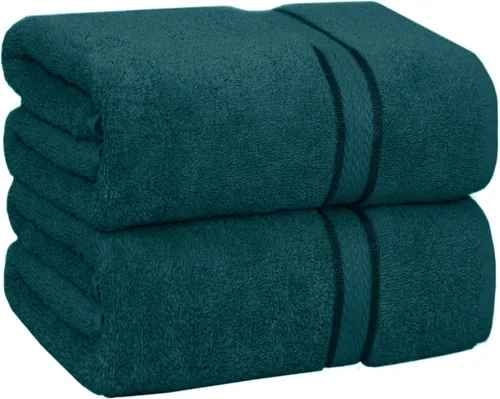 Cotton Craft colección juego de 2 piezas ultra suaves, tamaño grande, 100% algodón, toalla de baño Verde azulado