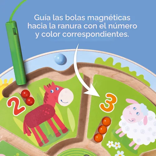 Miniatura 4 de HABA Tablero ocupado para niños de 2 a 4 años: juego de rompecabezas magnético de laberinto de números, juguetes de viaje para niños en edad