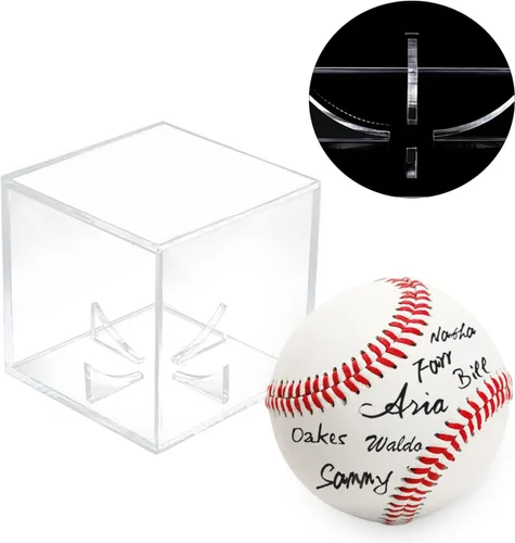 Miniatura 3 de Paquete de 2 vitrinas de béisbol – Soporte acrílico con protección UV para exhibición, vitrina transparente, caja de béisbol, escaparate