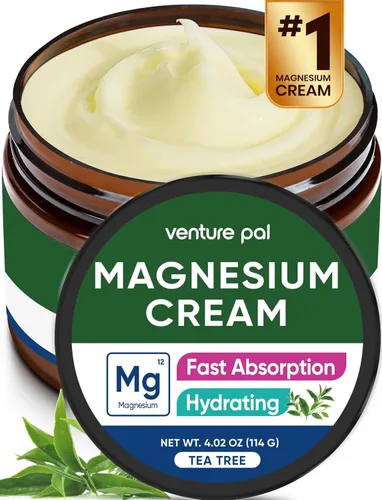 Miniatura 12 de Venture Pal Crema tópica de magnesio, loción hidratante de magnesio de rápida absorción con aceite de coco, manteca de karité y ácido hialurónico