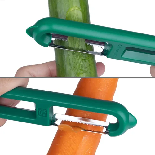 Miniatura 5 de Linoroso Pelador de frutas dentado, pelador clásico de verduras, pelador europeo para cocina, pelador japonés de verduras de acero inoxidable