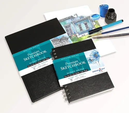 Miniatura 2 de Stillman & Birn Epsilon Series Cuaderno de bocetos encuadernado con alambre, 7 x 10 pulgadas, 5.29 oz/m², papel blanco, superficie lisa