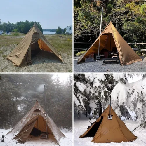 Miniatura 4 de FIREHIKING Tienda de campaña caliente para 2-4 personas Tipi con estufa Jack para mochileros Caza 11'6" x 6'11" with Stove Jack