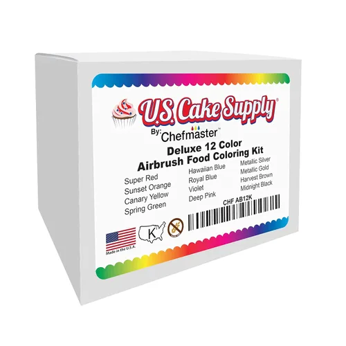 Miniatura 7 de U.S. Cake Supply Juego de colores para tartas de aerógrafo, los 12 colores más populares en botellas de 0.64 onzas líquidas (0.6 fl oz) fabricadas