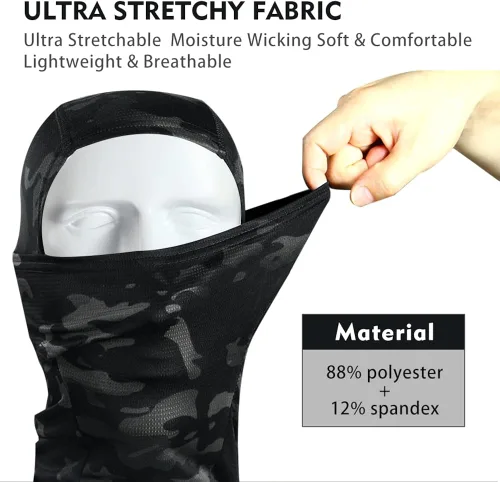 Miniatura 3 de Máscara facial de camuflaje militar, bandana, pasamontañas con capucha para hombres y mujeres, entrenamiento táctico, ciclismo, esquí, caza