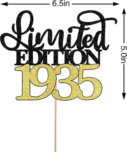 Miniatura 2 de Decoración para tartas de edición limitada de 1935, decoración de pastel de feliz cumpleaños 90, hombres y mujeres animan 90 años/90 y fabulosa