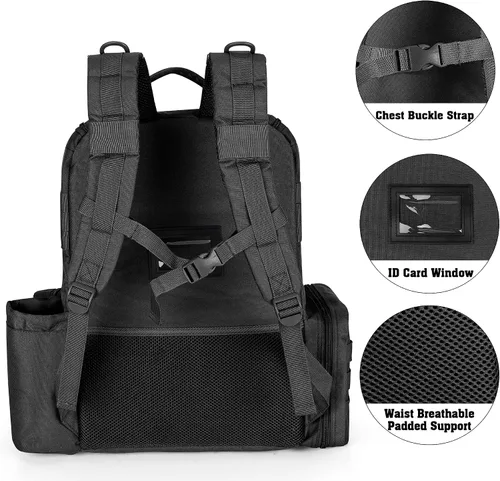 Miniatura 4 de DSLEAF Mochila táctica para pistola con 6 estuches para pistola, mochila con 10 ranuras para cargador para disparar y cazar