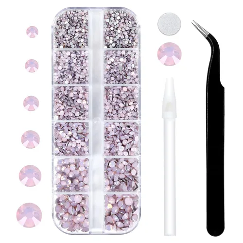 Miniatura 8 de 3792 diamantes de imitación con parte trasera plana para manualidades, piedras preciosas de cristal para uñas, diamantes de imitación brillantes