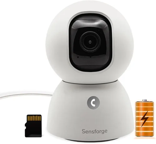 Miniatura 12 de SensForge Cámara de seguridad panorámica de 2.5K para interiores, cámara WiFi de doble banda de 360° para el hogar, detección gratuita de IA humanos