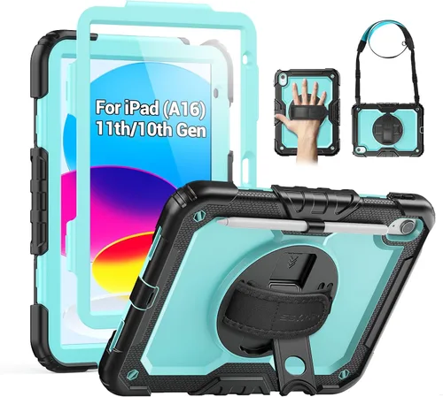 Miniatura 17 de SEYMAC Funda para iPad Air de 5ª/4ª generación de 10.9 pulgadas, Funda Protectora de Cuerpo Completo Resistente a Golpes con Protector de Pantalla