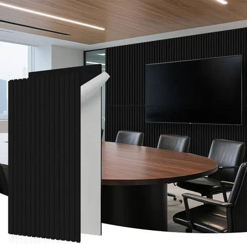 Miniatura 11 de WoveN SounD Slat Acousitc - Paneles de pared de 47.2 x 23.6 pulgadas, decoración de pared a prueba de sonido, diseño autoadhesivo con amortiguación