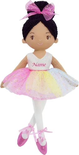Miniatura 14 de June Garden Muñeca bailarina personalizada de 16 pulgadas, Monica, muñeca de ballet de felpa impresa con nombre personalizado para niñas, regalo