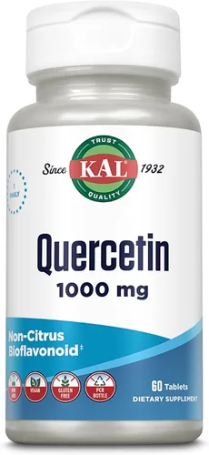 KAL Quercetina 1000 mg Suplemento de apoyo inmunológico, bioflavonoides para defensa inmunológica y apoyo a la salud general, vegano, sin gluten,