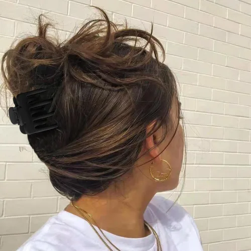 Miniatura 3 de ATODEN Pinzas para el cabello negras pequeñas de doble fila mate – 8 pinzas redondas con dientes para cabello grueso, fino y corto, accesorios lindos