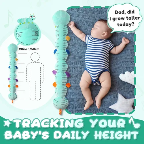 Miniatura 5 de Awotoy Juguetes para bebés de 0 a 12 meses, juguete de peluche musical con actividad sensorial suave con crujido multisensorial, sonajero y Oruga