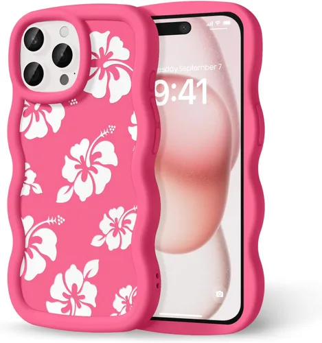 Miniatura 206 de Compatible con iPhone SE/8/7 Funda para Mujeres y Niñas, Marco Ondulado Rizado con Patrón Lindo, Estética Delgada Suave Silicona TPU Parachoques