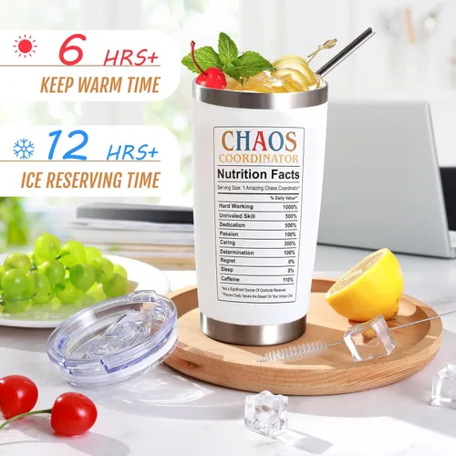 Miniatura 3 de Chaos Coordinator - Vaso aislado – Regalos para mujeres, profesores y compañeros de trabajo – 20 onzas Caos