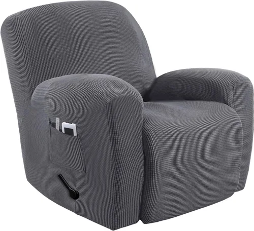 Miniatura 18 de MeilleMaison Funda elástica para silla reclinable, funda para sofá de 1 pieza con parte inferior elástica, lavable, protector de muebles Negro