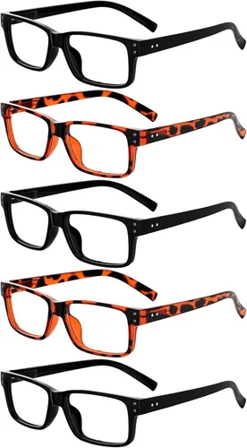 Miniatura 14 de Eyekepper Paquete de 7 lentes de lectura con bloqueo de luz azul para hombres +1.50 Bloqueador de luz azul b40 – 7 pares