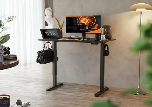 Miniatura 68 de Claiks Escritorio eléctrico de pie, escritorio de pie de altura ajustable, 63 x 24 pulgadas, escritorio de oficina en casa con tablero de empalme