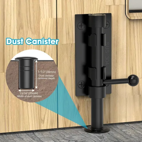 Miniatura 3 de Cierre de puerta de perno deslizante, hardware de pestillo de perno de barril, cerradura de 16 cm de acero inoxidable 304 resistente y sólida