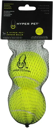 Hyper Pet Pelotas de tenis para perros; juguetes seguros para perros para ejercicio y entrenamiento; 2 unidades (paquete de 1); los colores pueden