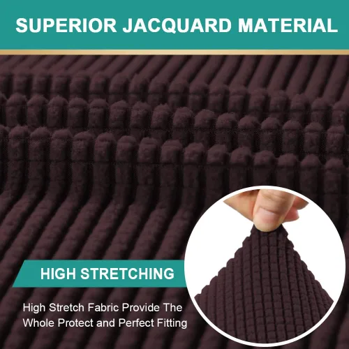 Miniatura 5 de OKYUK Funda para tumbona, de tela jacquard, elástica, con doble brazo, lavable a máquina, protector de muebles suave para sala de estar y dormitorio
