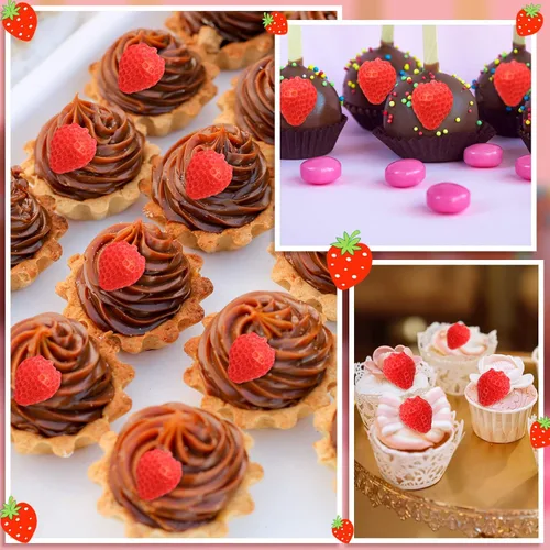 Miniatura 6 de Newtay Molde de fresa de silicona 3D para cupcakes y fresas para bricolaje, decoración de pasteles, galletas, chocolate, azúcar, polímero, arcilla