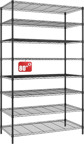 Miniatura 9 de Finnhomy Estantería de alambre de 8 niveles, estantería ajustable de alambre de acero, 14 x 36 x 80 pulgadas, 8 estantes de almacenamiento de metal