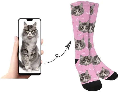 Miniatura 6 de InterestPrint Calcetines personalizados con fotos familiares para hombres y mujeres, sube tu imagen familiar memorable única, Blanco