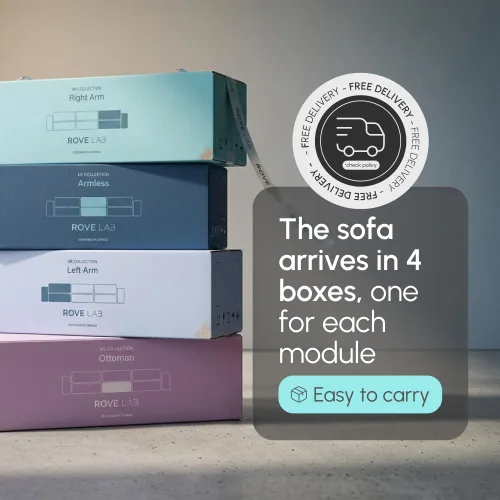Miniatura 6 de ROVE LAB M1 Sofá modular seccional con reposapiés, sofá en una caja, sofá modular, resistente a derrames, sostenible, elegante, sofá seccional