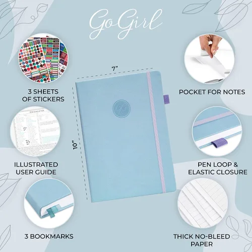 Miniatura 2 de GoGirl Planner PRO Schedule - Agenda sin fecha con ranuras horarias, organizador mensual, semanal y diario, libro de citas para gestión del tiempo