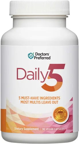 DOCTORS' PREFERRED Daily5 Multivitamínico para mujeres y hombres, ingredientes clínicamente validados, corazón, articulaciones, circulación, 90