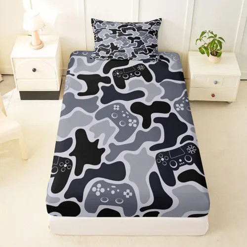 Miniatura 15 de Erosebridal Camouflage Sheets for Boys Girls Game Console Fitted Sheet,3D Gamer Controller Kids Bedding Sets Army Camo Bed Sets Twin 2 Piece