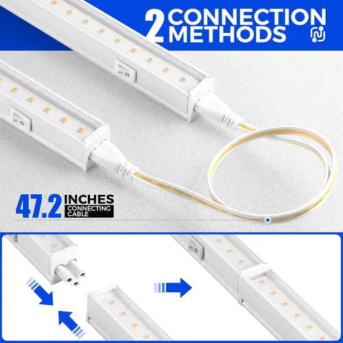 Miniatura 7 de Barrina Luces de cultivo T5 para plantas de interior, espectro completo, 4 pies 160 W (8 x 20 W, equivalente a 1000 W), lámparas de cultivo