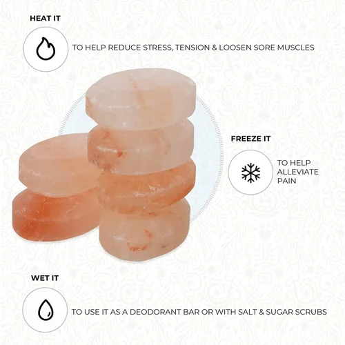 Miniatura 5 de Pure Himalayan Salt Works Piedra de masaje ovalada plana, piedra tallada a mano de cristal rosa para terapia de masaje, desodorante y exfoliantes