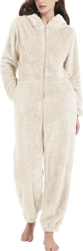 Miniatura 2 de Pijama con capucha de forro polar para mujer, con cremallera, ropa de dormir con orejas