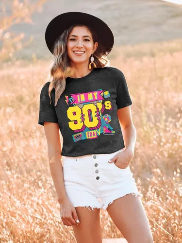 Miniatura 5 de Camisas de los años 80 para mujer, camiseta con estampado vintage de los años 80, ropa de fiesta casual de los años 80