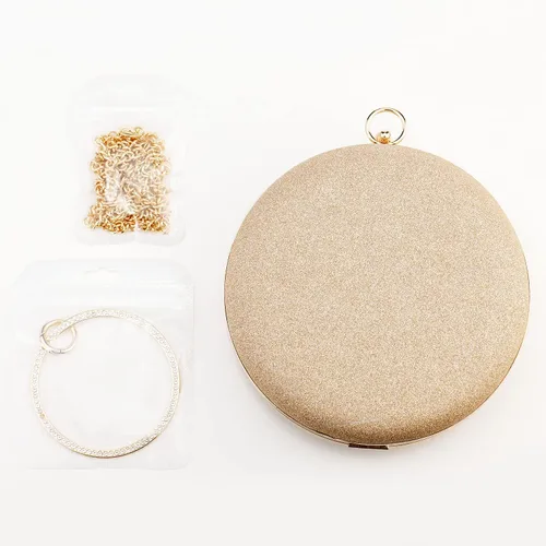 Miniatura 7 de Bolso redondo de noche con purpurina brillante y asa superior para fiesta cruz bolso de hombro para boda novia