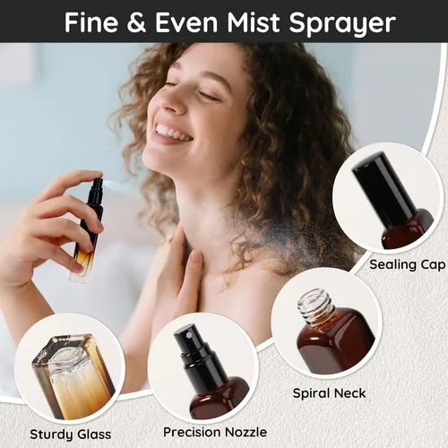 Miniatura 2 de Segbeauty Botella de perfume de viaje de 0.5 onzas líquidas, recargable, 2 atomizadores de perfume vacíos, dispensador de colonia portátil de 0.5