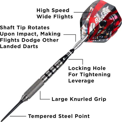 Miniatura 3 de Viper Blitz - Dardos con punta de acero de tungsteno 95% con estuche de almacenamiento/viaje