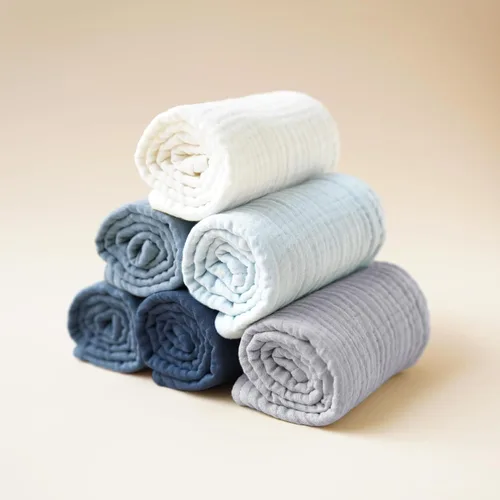 Miniatura 6 de Konssy - Paquete de 6 paños de muselina para eructos de bebé, ropa de eructos suaves y absorbentes 100 % algodón para recién nacidos, bebés niños